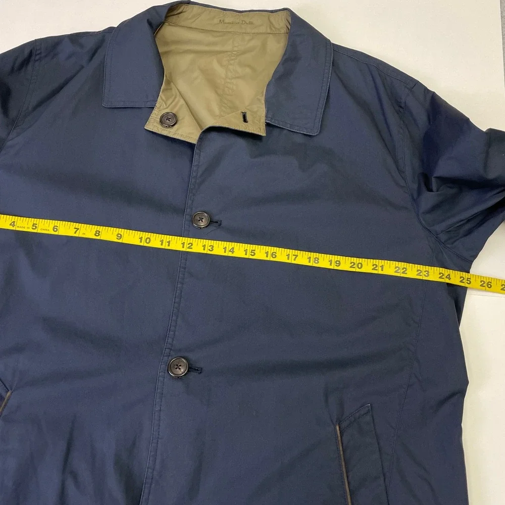 Massimo Dutti Reversible Car Coat Mens XXL Navy Blue Olive Green Jacket